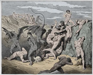 Inferno, Canto 18: Devils and seducers (illustration from The Divine Comedy)